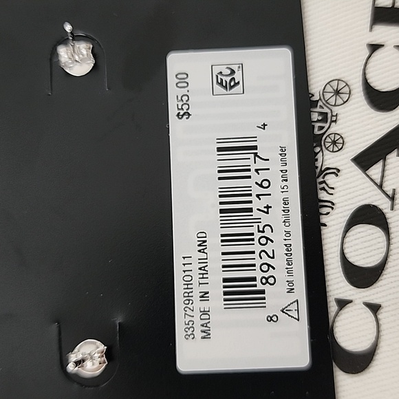 COACH Signature Logo Crystal Stud Earrings - Picture 5 of 5